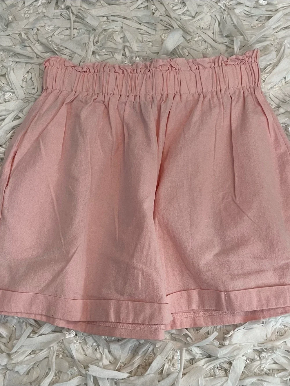 Pink Elastic Waist Summer Shorts